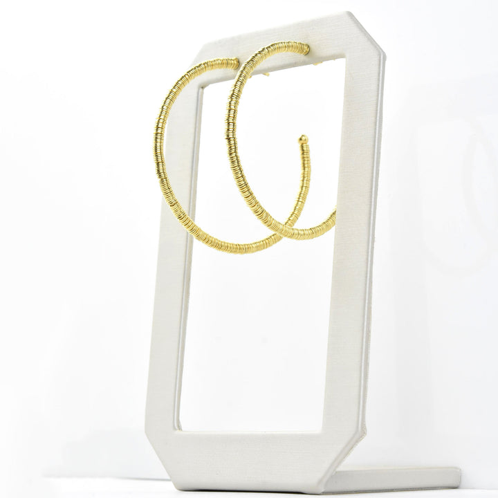 Skinny Bead Hoops Large - Goldmakers Fine Jewelry