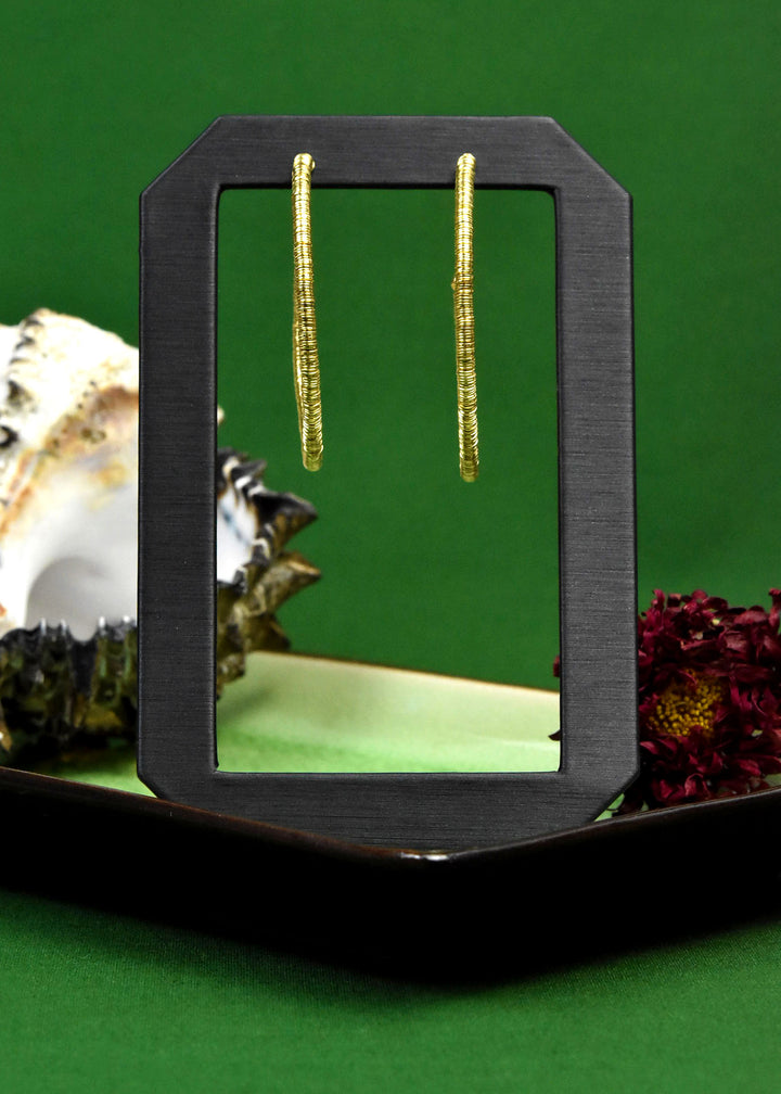 Skinny Bead Hoops Large - Goldmakers Fine Jewelry