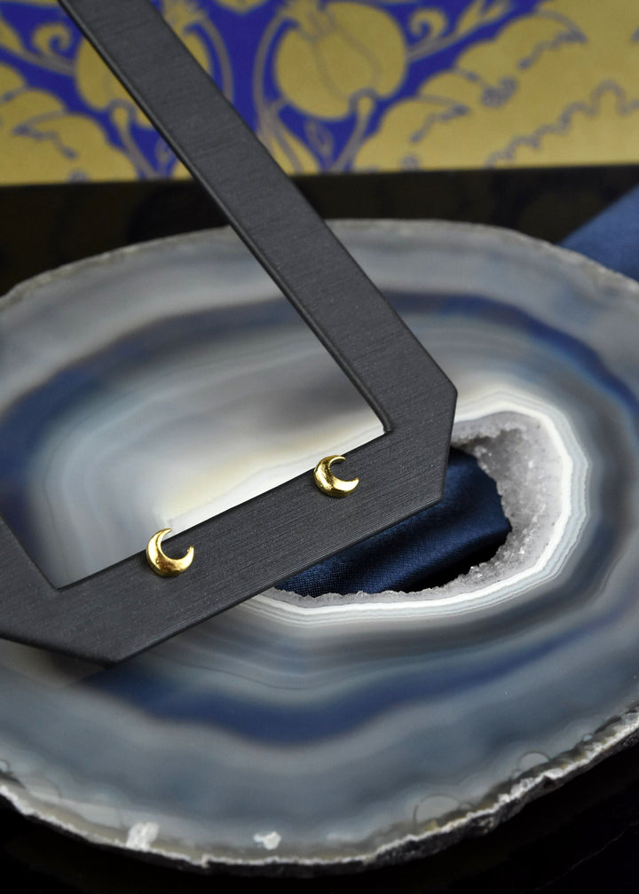 Small Crescent Studs - Goldmakers Fine Jewelry