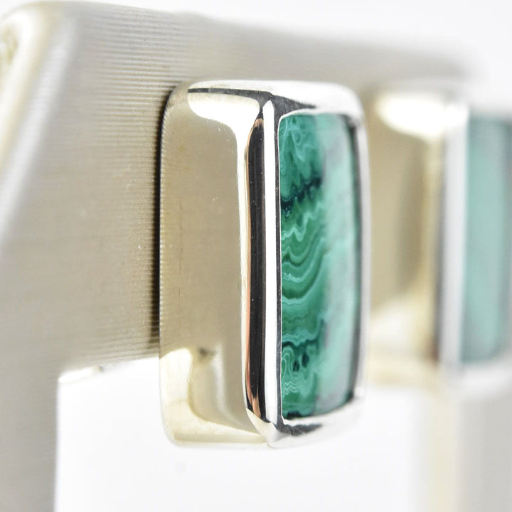Small Square Malachite Studs - Goldmakers Fine Jewelry