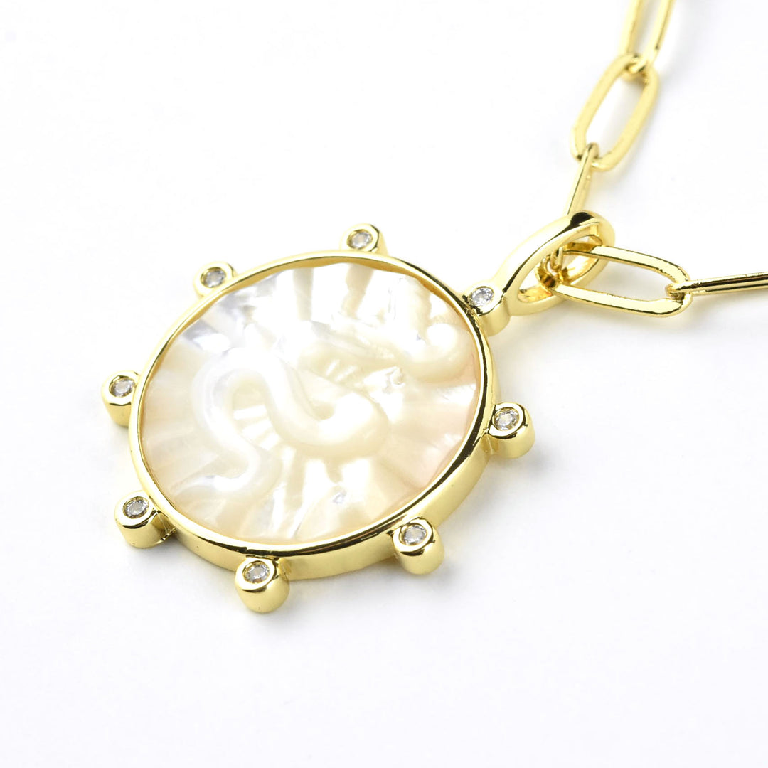 Mother of Pearl Snake Necklace - Goldmakers Fine Jewelry