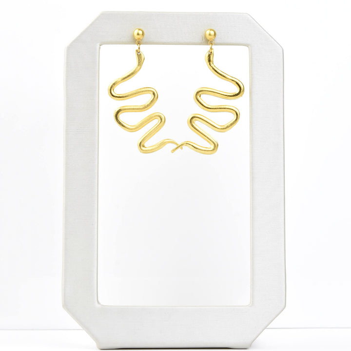Matte Wavy Serpent Earrings - Goldmakers Fine Jewelry