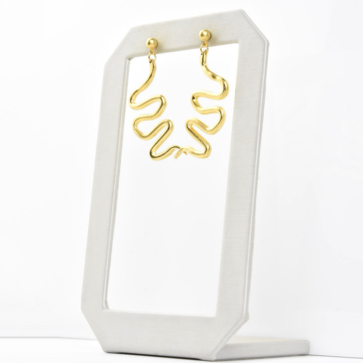 Matte Wavy Serpent Earrings - Goldmakers Fine Jewelry