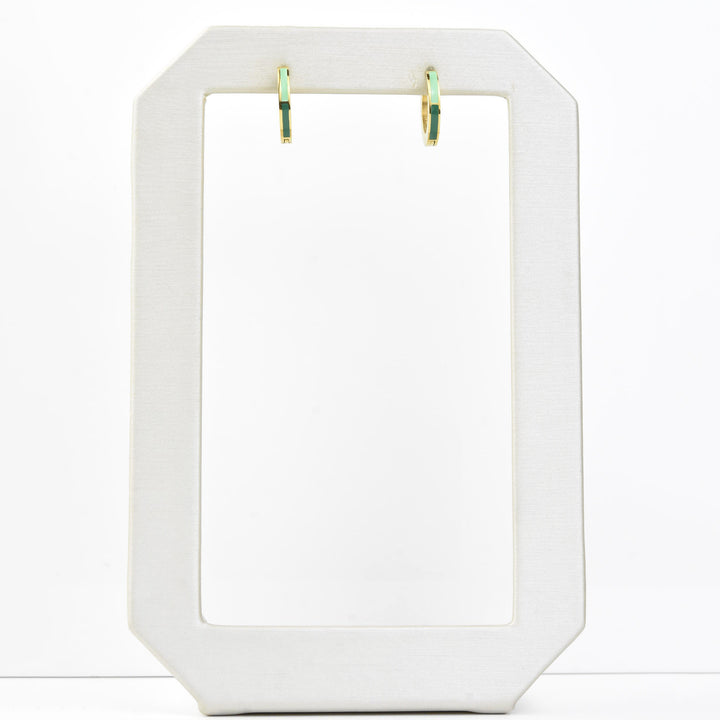 Split Color Huggie Hoops - Goldmakers Fine Jewelry