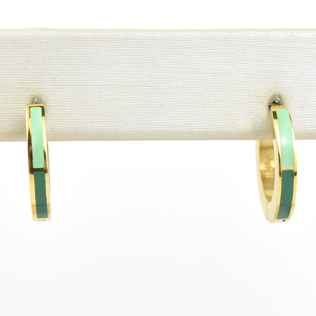 Split Color Huggie Hoops - Goldmakers Fine Jewelry