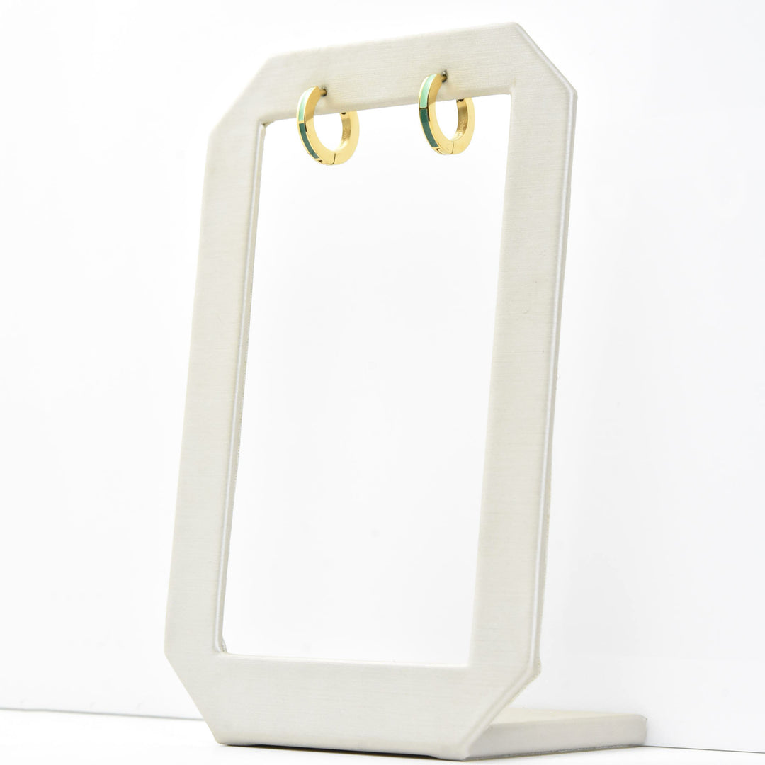 Split Color Huggie Hoops - Goldmakers Fine Jewelry