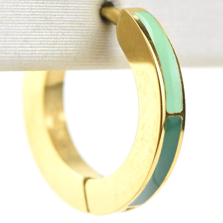 Split Color Huggie Hoops - Goldmakers Fine Jewelry