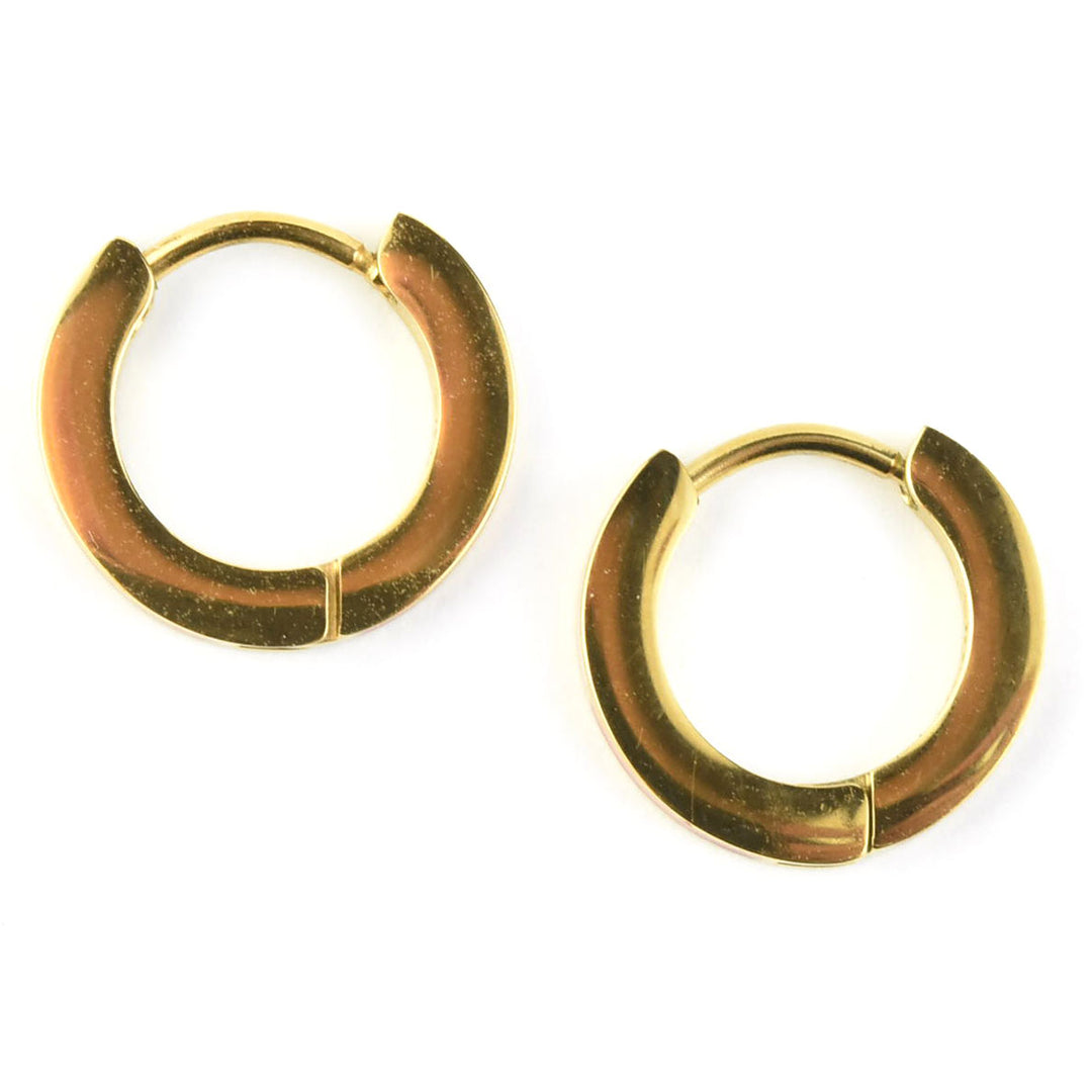 Split Color Huggie Hoops - Goldmakers Fine Jewelry