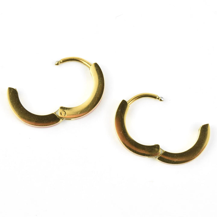 Split Color Huggie Hoops - Goldmakers Fine Jewelry