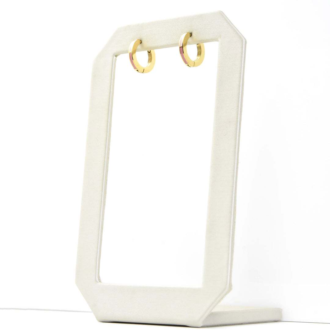 Split Color Huggie Hoops - Goldmakers Fine Jewelry