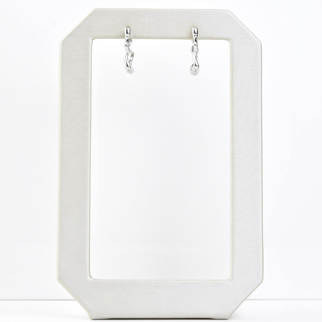 Squiggly Rounded Huggie Hoops, Rectangular - Goldmakers Fine Jewelry