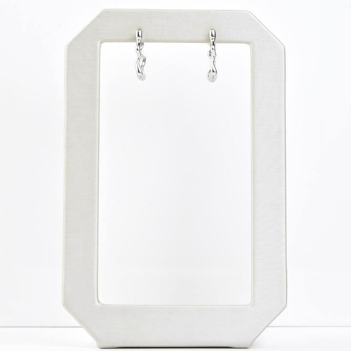 Squiggly Rounded Huggie Hoops, Rectangular - Goldmakers Fine Jewelry