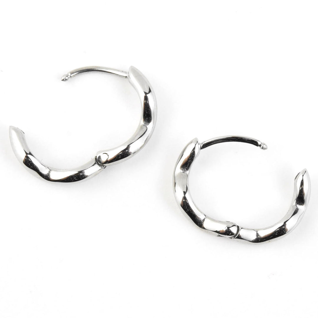 Squiggly Rounded Huggie Hoops - Goldmakers Fine Jewelry