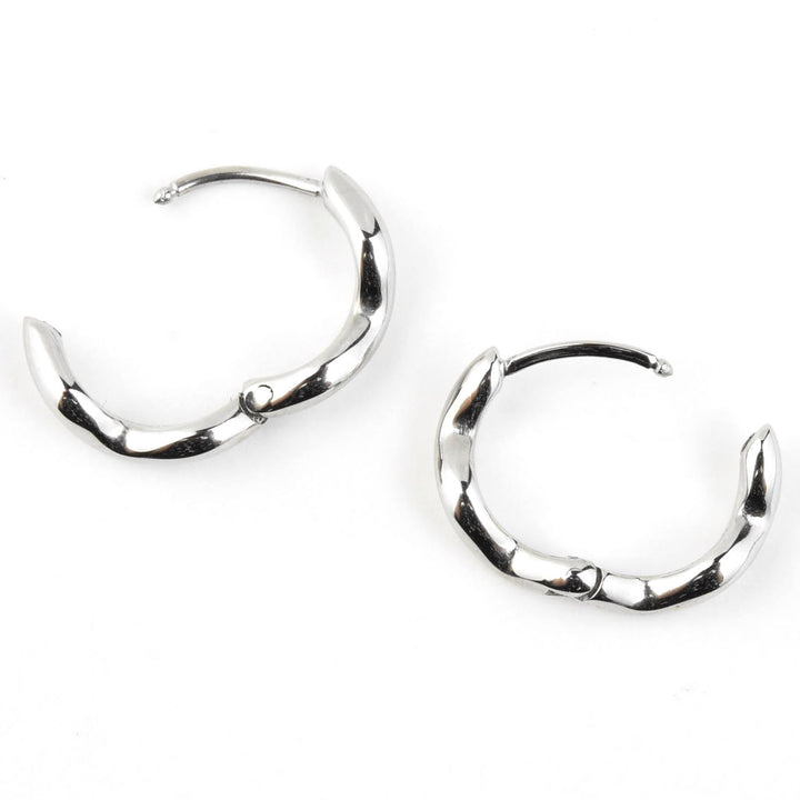 Squiggly Rounded Huggie Hoops - Goldmakers Fine Jewelry