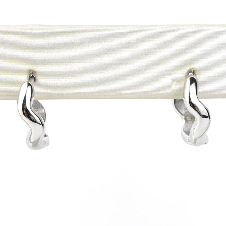 Squiggly Rounded Huggie Hoops - Goldmakers Fine Jewelry