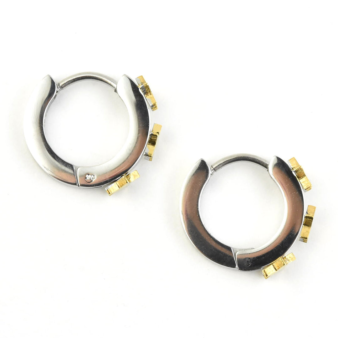 Star 3D Huggie Hoops - Goldmakers Fine Jewelry