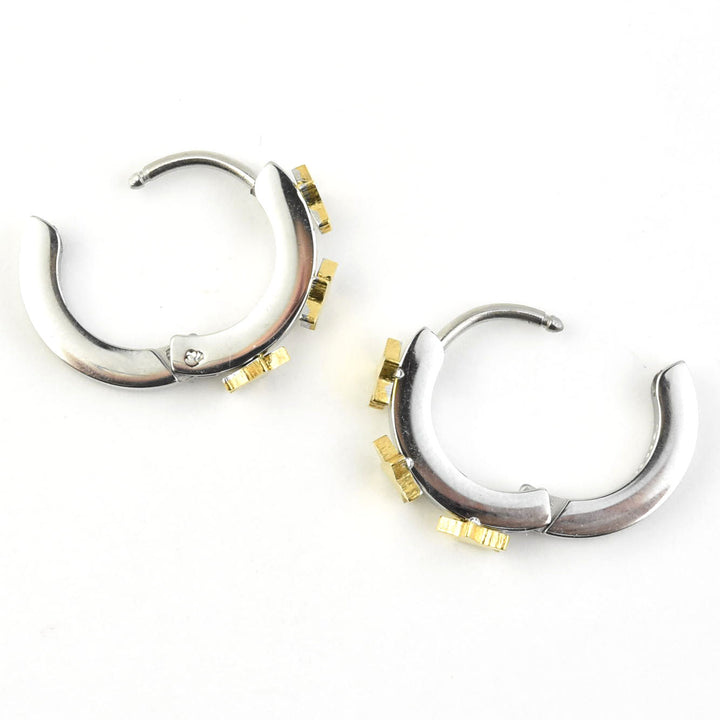 Star 3D Huggie Hoops - Goldmakers Fine Jewelry