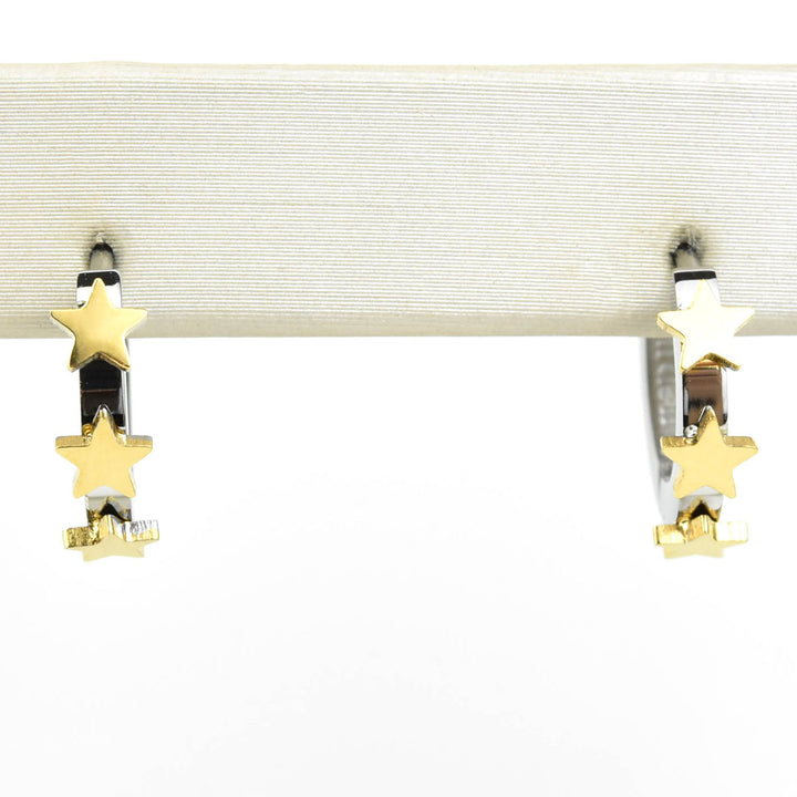 Star 3D Huggie Hoops - Goldmakers Fine Jewelry