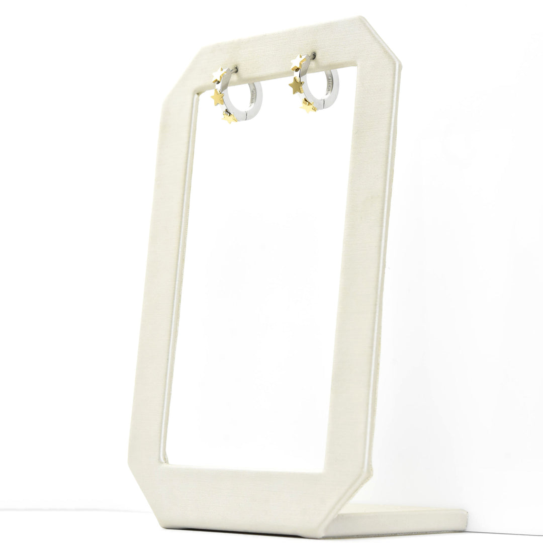 Star 3D Huggie Hoops - Goldmakers Fine Jewelry