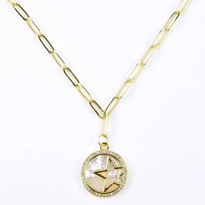 Star Mother of Pearl Necklace - Goldmakers Fine Jewelry