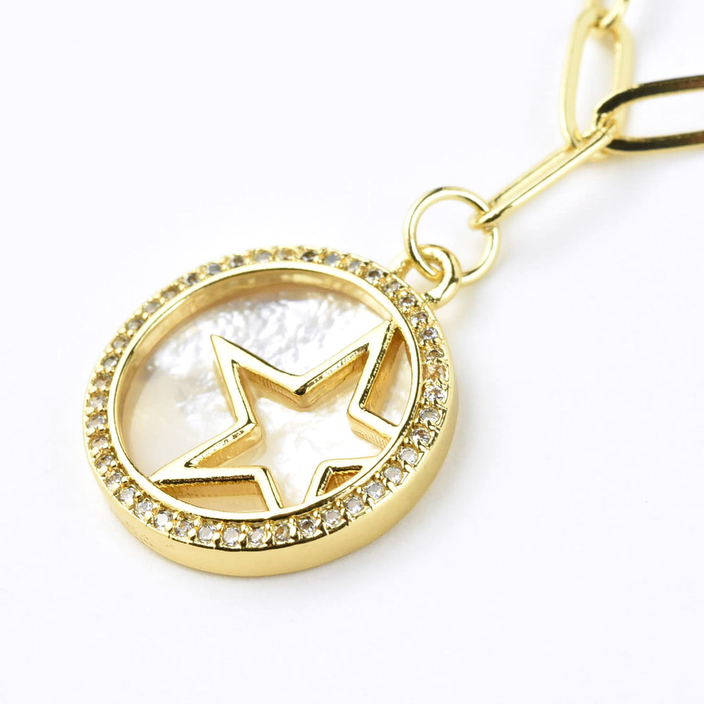Star Mother of Pearl Necklace - Goldmakers Fine Jewelry