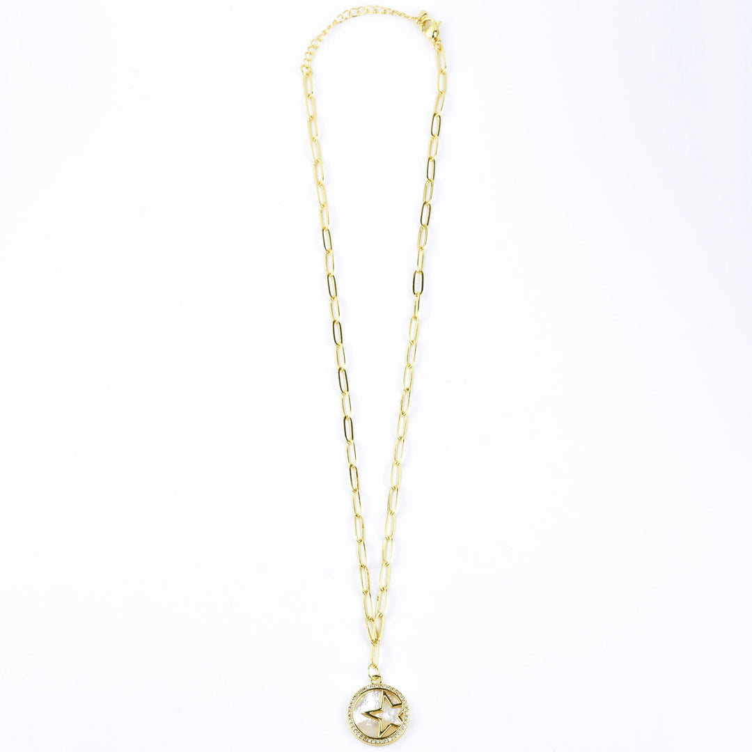 Star Mother of Pearl Necklace - Goldmakers Fine Jewelry