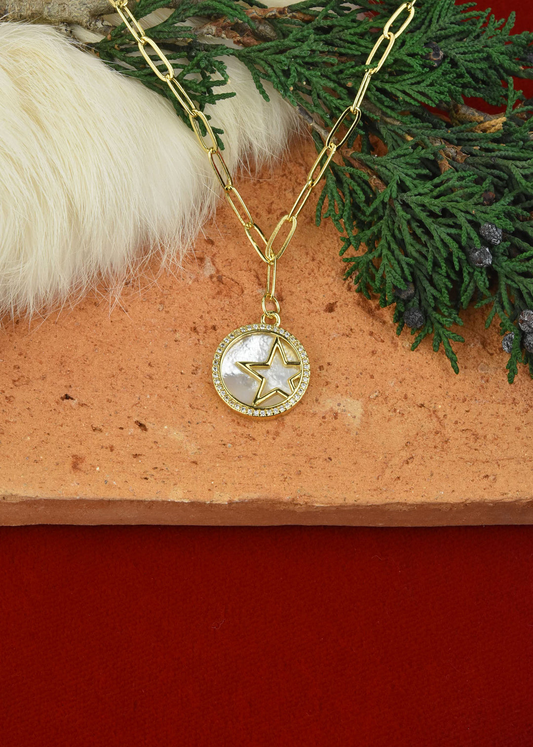 Star Mother of Pearl Necklace - Goldmakers Fine Jewelry