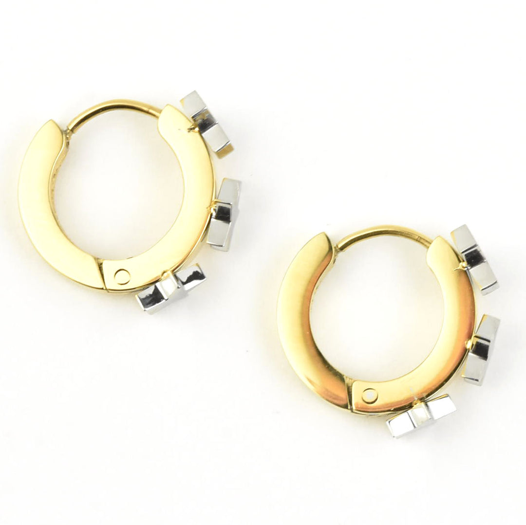 Star 3D Huggie Hoops - Goldmakers Fine Jewelry