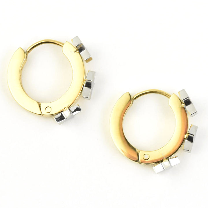 Star 3D Huggie Hoops - Goldmakers Fine Jewelry