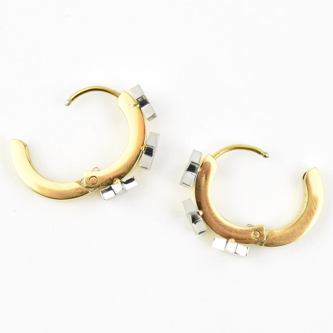 Star 3D Huggie Hoops - Goldmakers Fine Jewelry