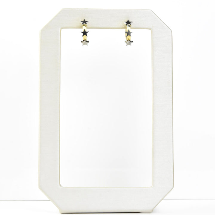 Star 3D Huggie Hoops - Goldmakers Fine Jewelry