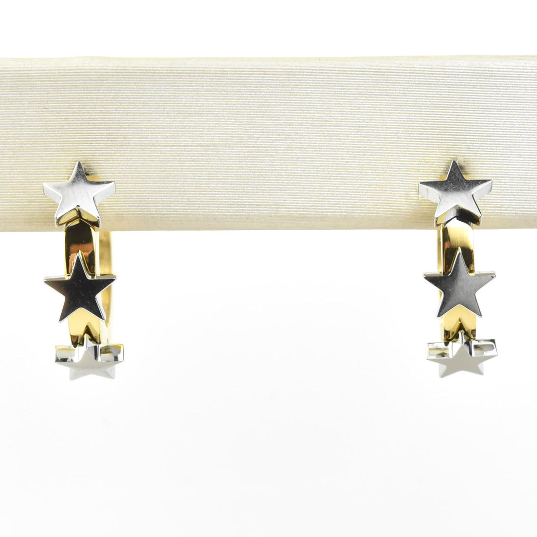 Star 3D Huggie Hoops - Goldmakers Fine Jewelry