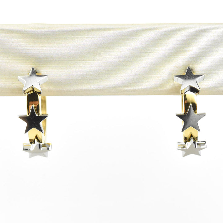 Star 3D Huggie Hoops - Goldmakers Fine Jewelry