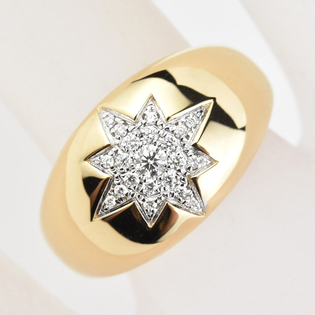 Diamond Starburst Signet Ring - Goldmakers Fine Jewelry
