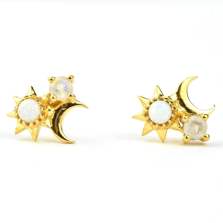 Sun, Moon & Star Studs - Goldmakers Fine Jewelry