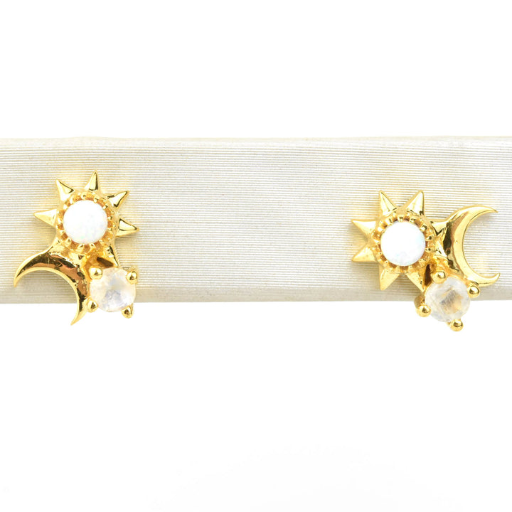 Sun, Moon & Star Studs - Goldmakers Fine Jewelry