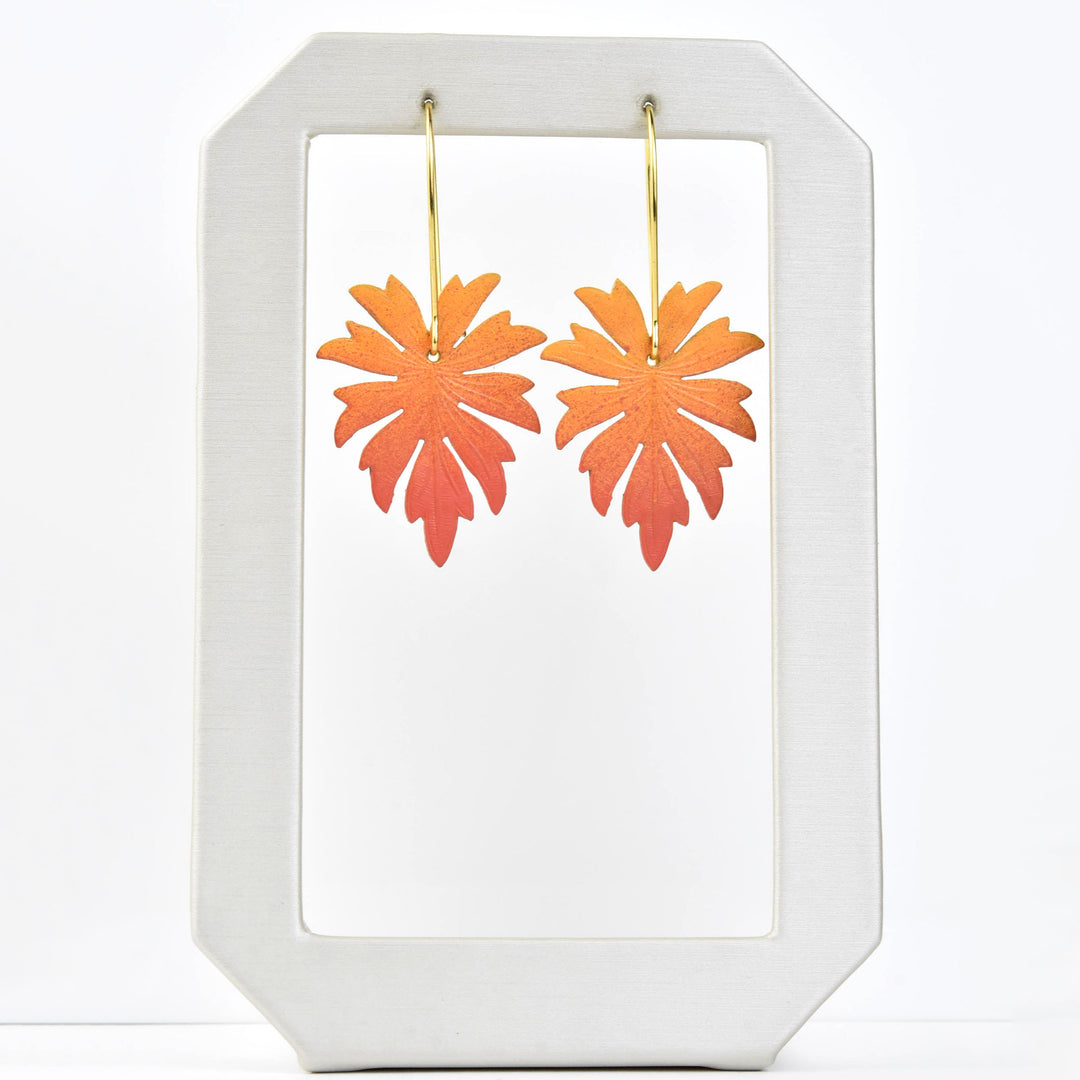 Sunset Monstera Earrings - Goldmakers Fine Jewelry