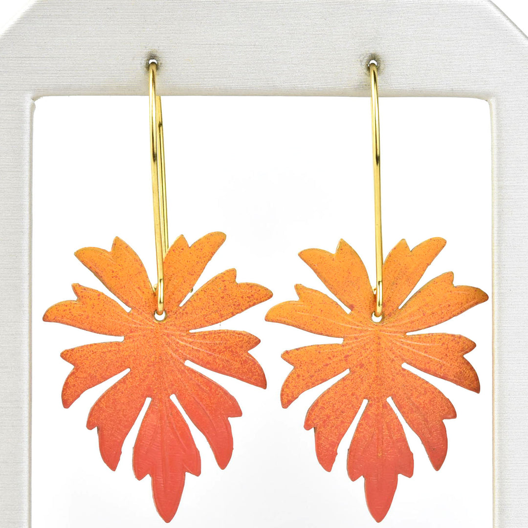 Sunset Monstera Earrings - Goldmakers Fine Jewelry