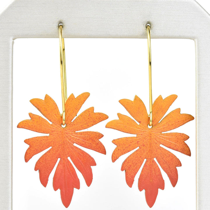Sunset Monstera Earrings - Goldmakers Fine Jewelry
