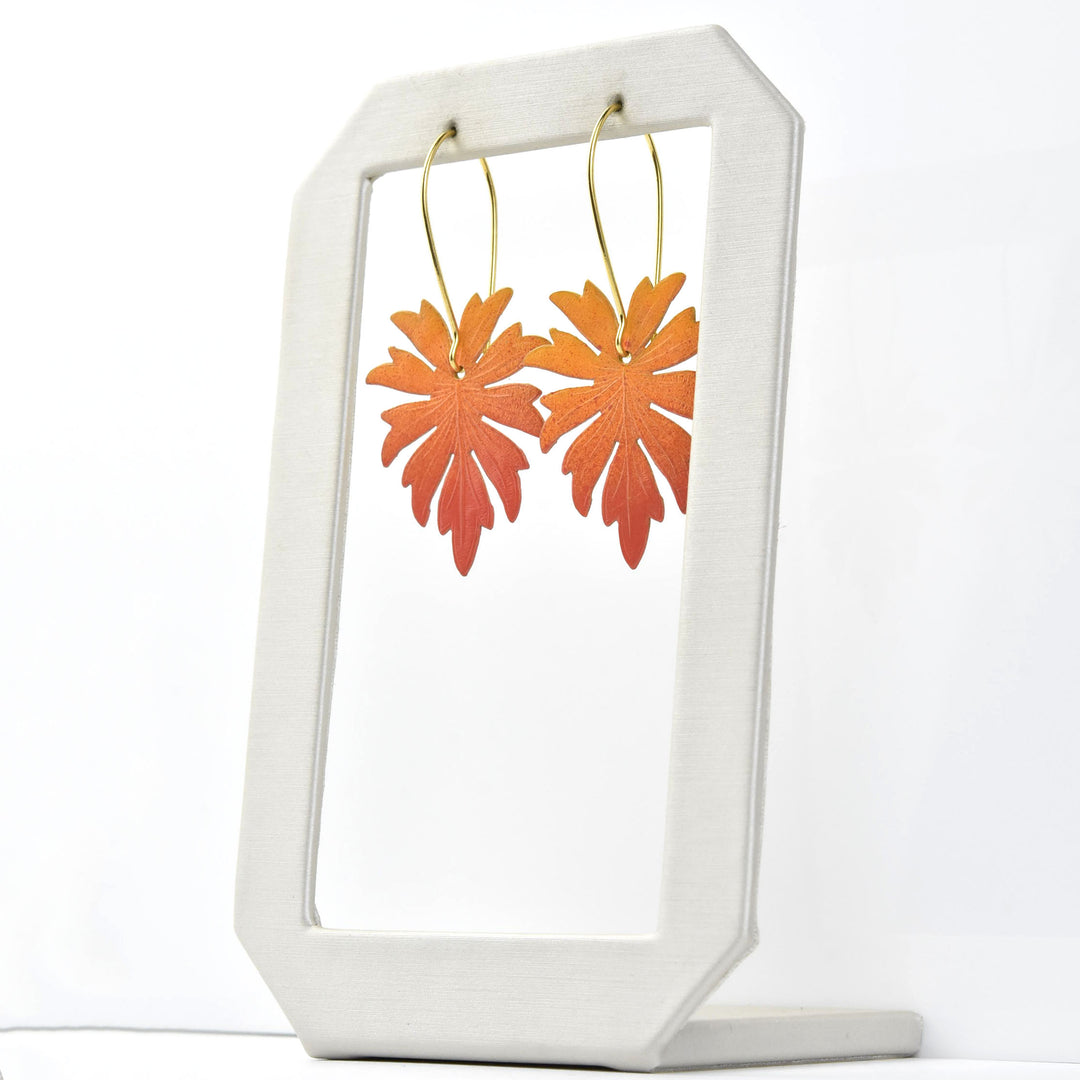 Sunset Monstera Earrings - Goldmakers Fine Jewelry