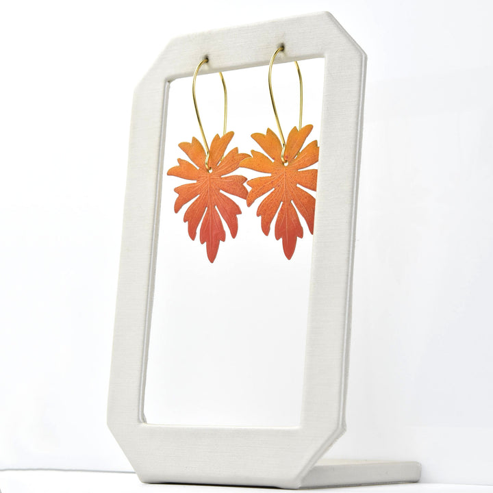 Sunset Monstera Earrings - Goldmakers Fine Jewelry