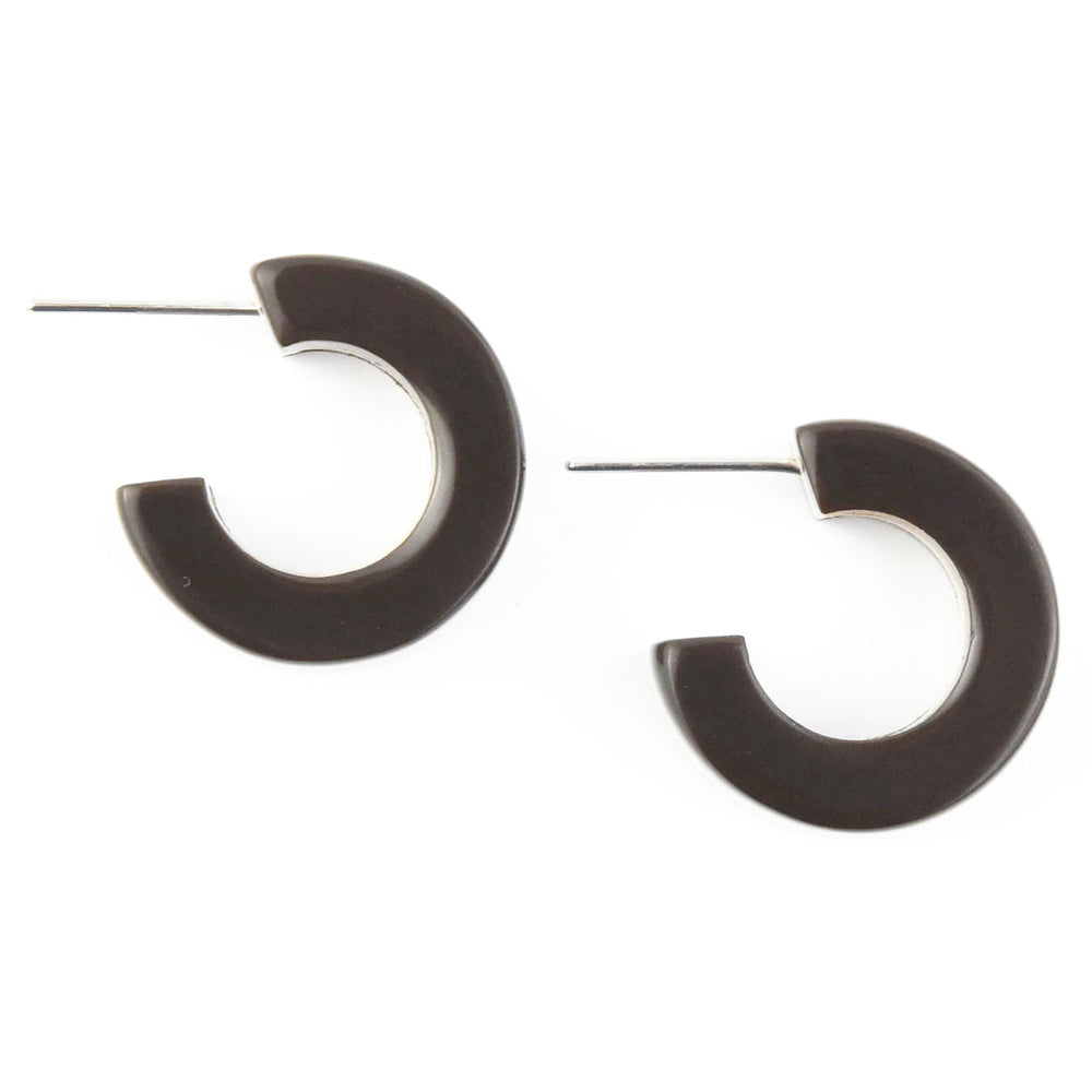 Supernova Striped Hoops, Chocolate & Pink - Goldmakers Fine Jewelry