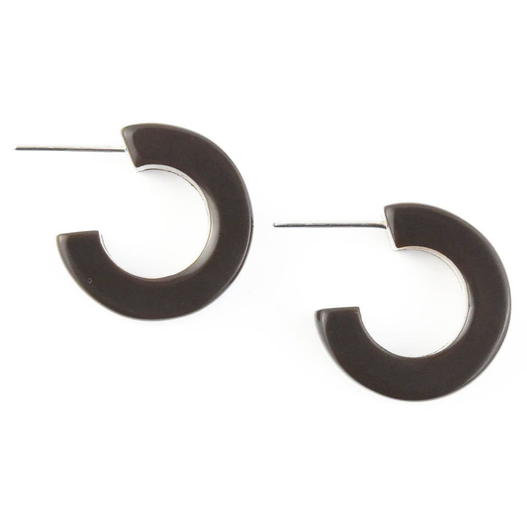 Supernova Striped Hoops, Chocolate & Pink - Goldmakers Fine Jewelry