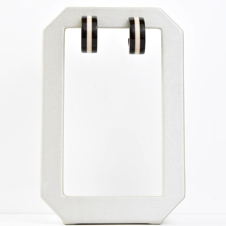 Supernova Striped Hoops, Chocolate & Pink - Goldmakers Fine Jewelry