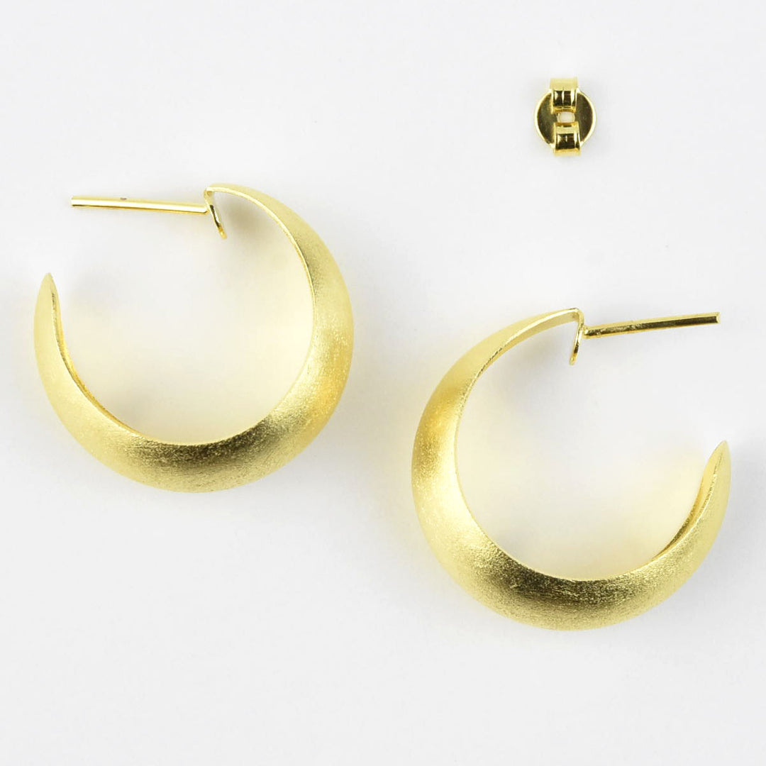 Curved Gold Tone Hoops - Goldmakers Fine Jewelry