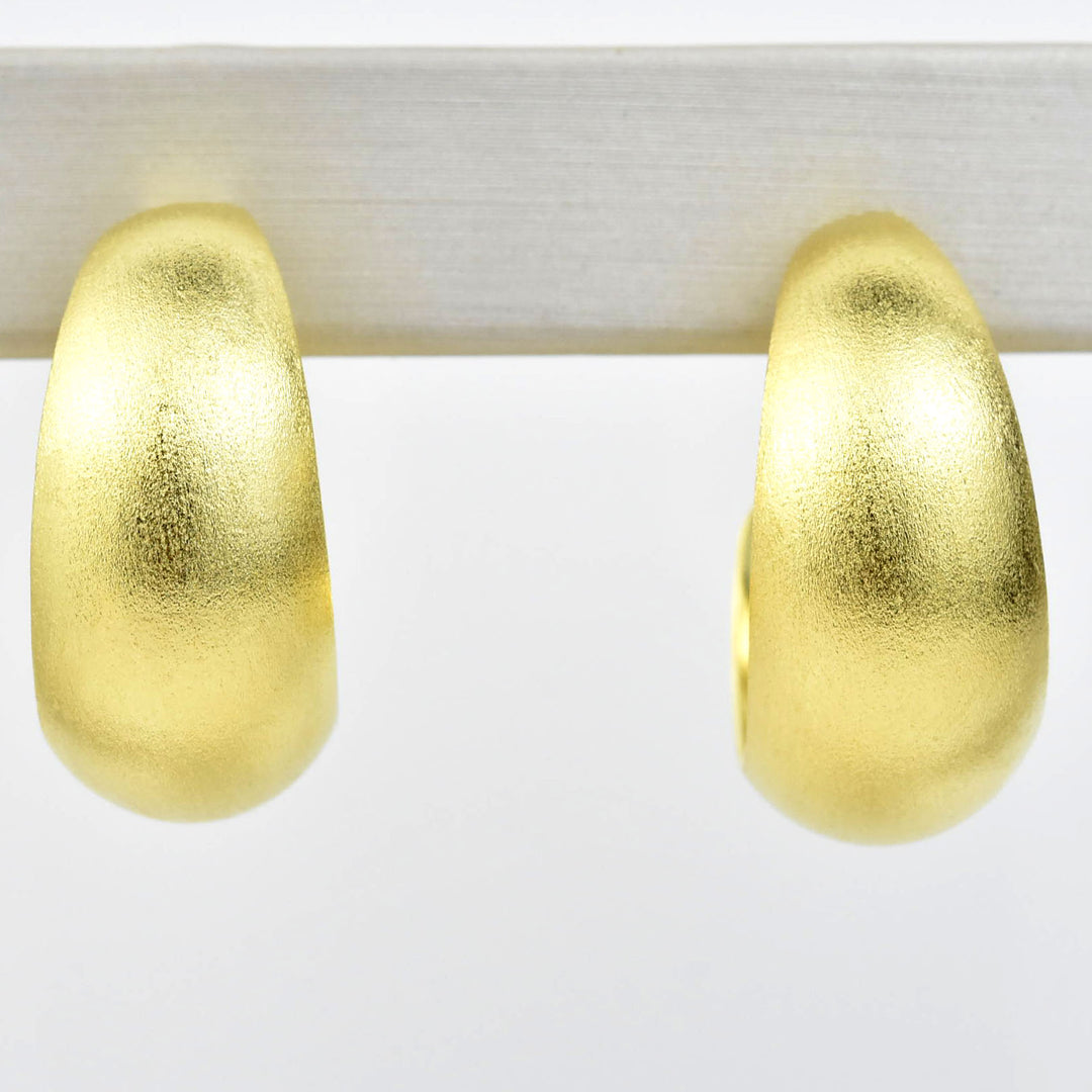 Curved Gold Tone Hoops - Goldmakers Fine Jewelry