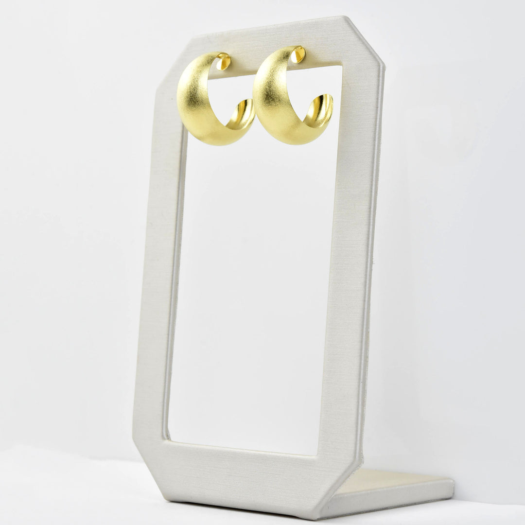 Curved Gold Tone Hoops - Goldmakers Fine Jewelry