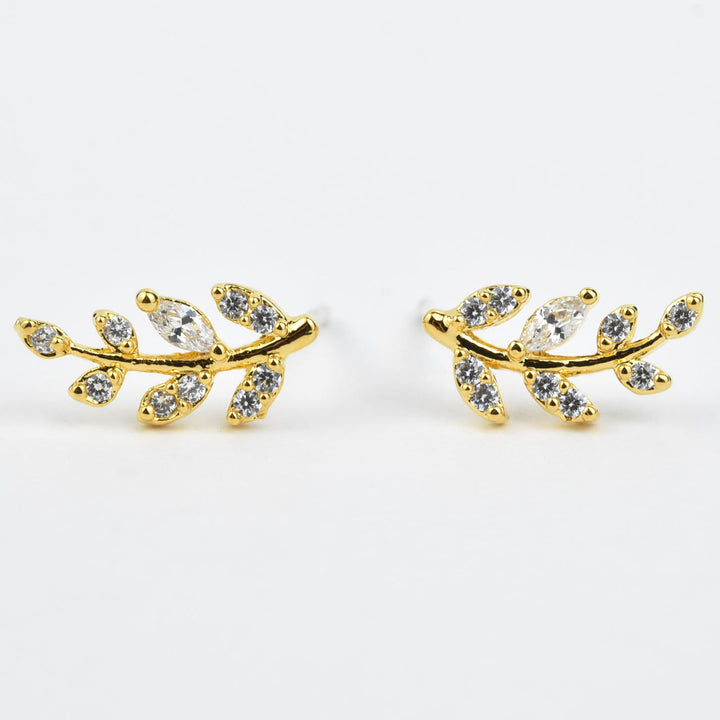 Petite Laurel Leaf Studs - Goldmakers Fine Jewelry