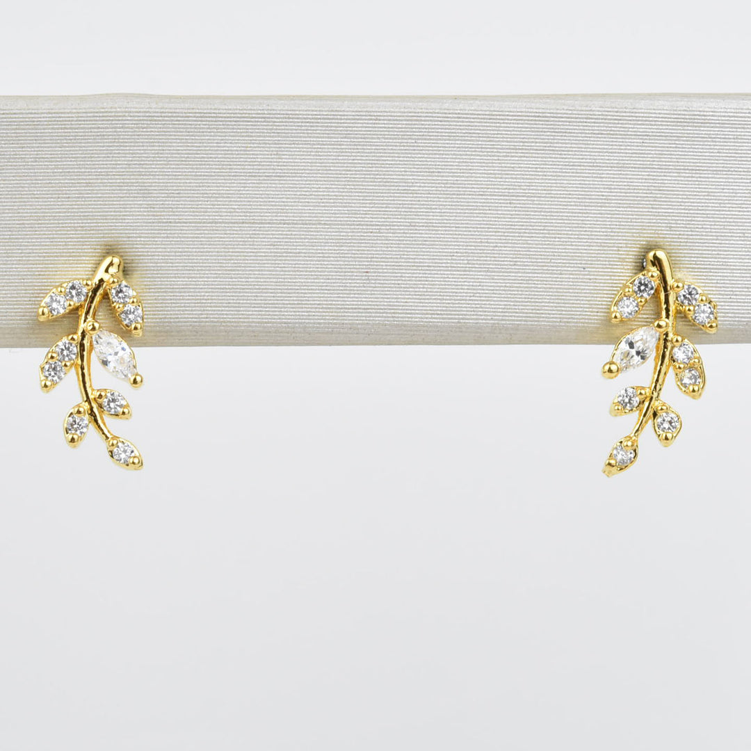 Petite Laurel Leaf Studs - Goldmakers Fine Jewelry