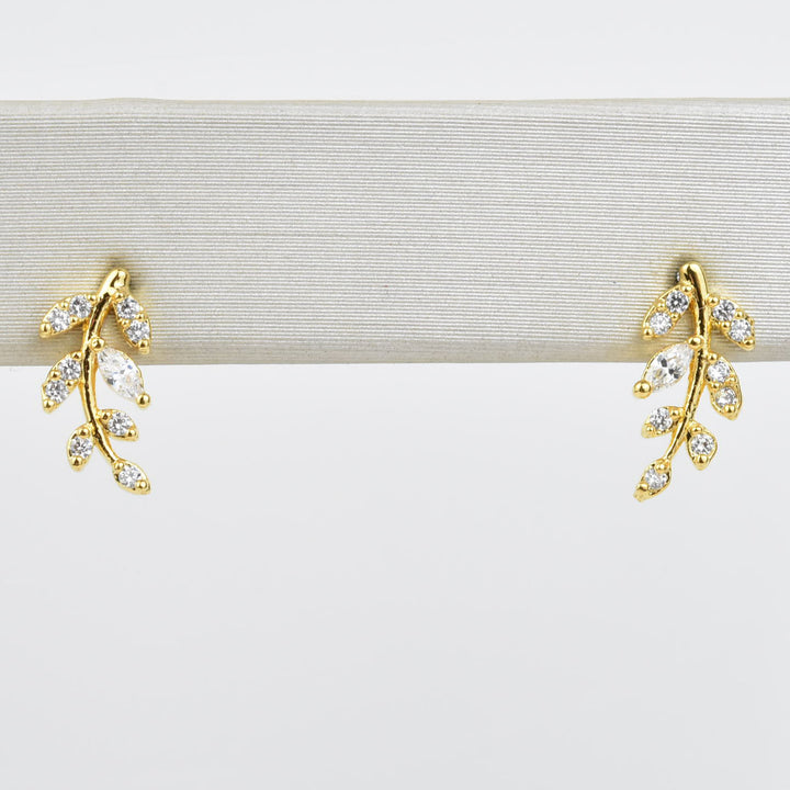 Petite Laurel Leaf Studs - Goldmakers Fine Jewelry